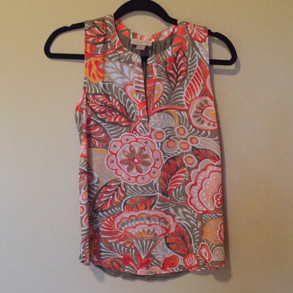 Loft outlet mixed media shell blouse top